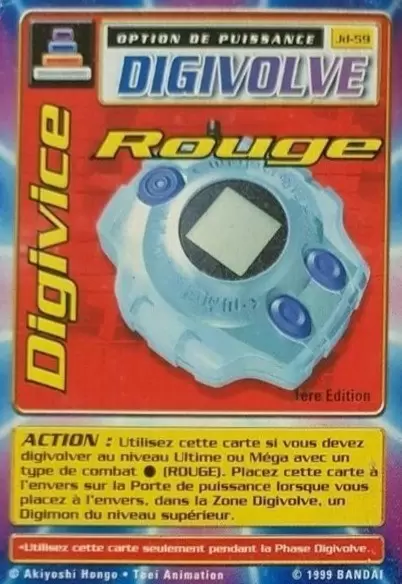Carte Digimon JD - Digivice Rouge 1ère Edition