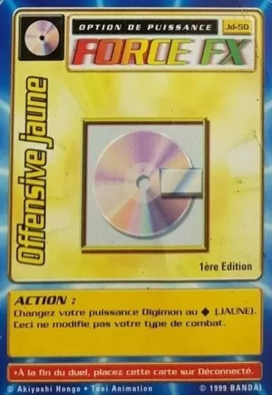 Carte Digimon JD - Offensive jaune 1ère Edition