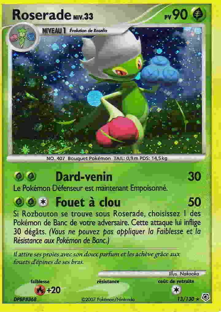 Pokémon Série Diamant et Perle - Roserade holographique