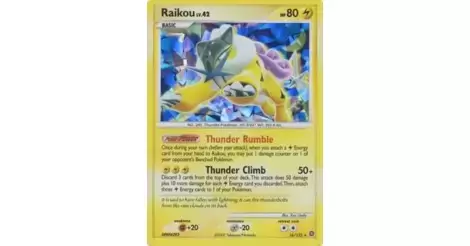 Raikou 16/132 Holo Rare Pokemon Card Secret Wonders.