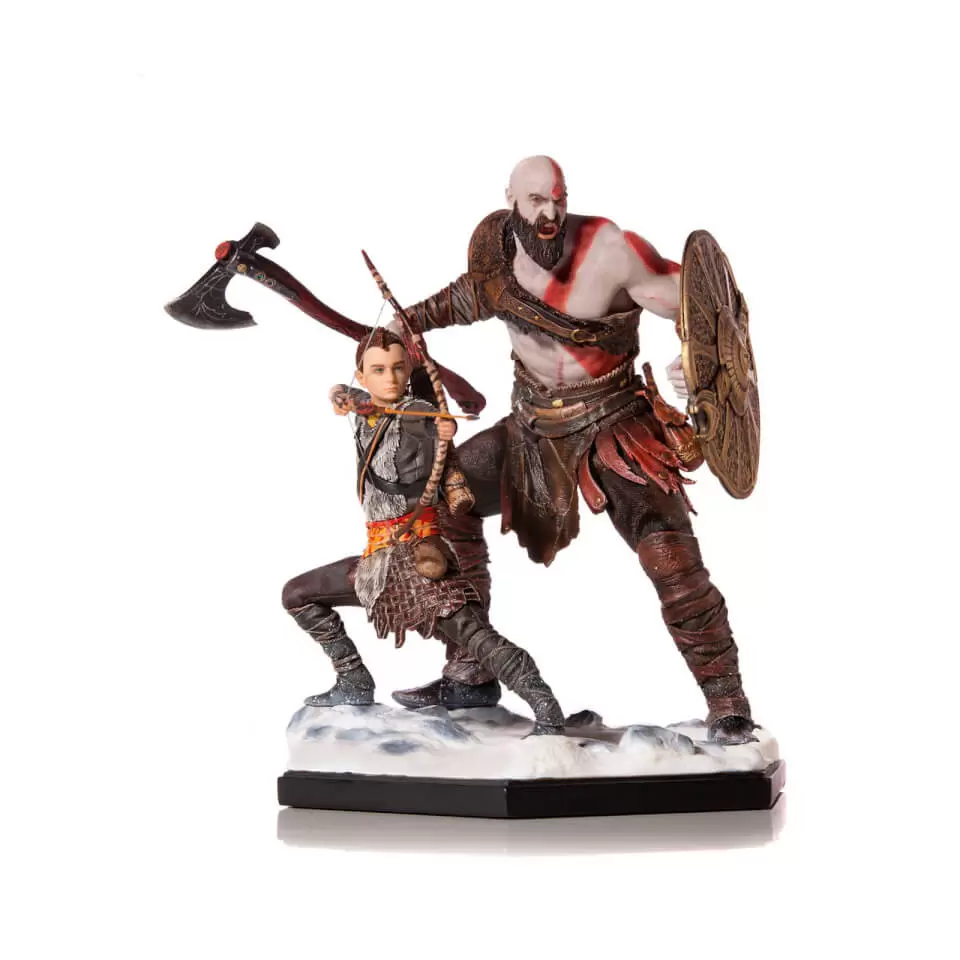 God of War Ragnarok Kratos + Atreus Statue Figure Set Official Sony Modern  Icons