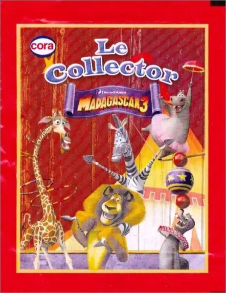 Le Collector Madagascar 3 (CORA / Match) - Pochette rouge  de 3 cartes