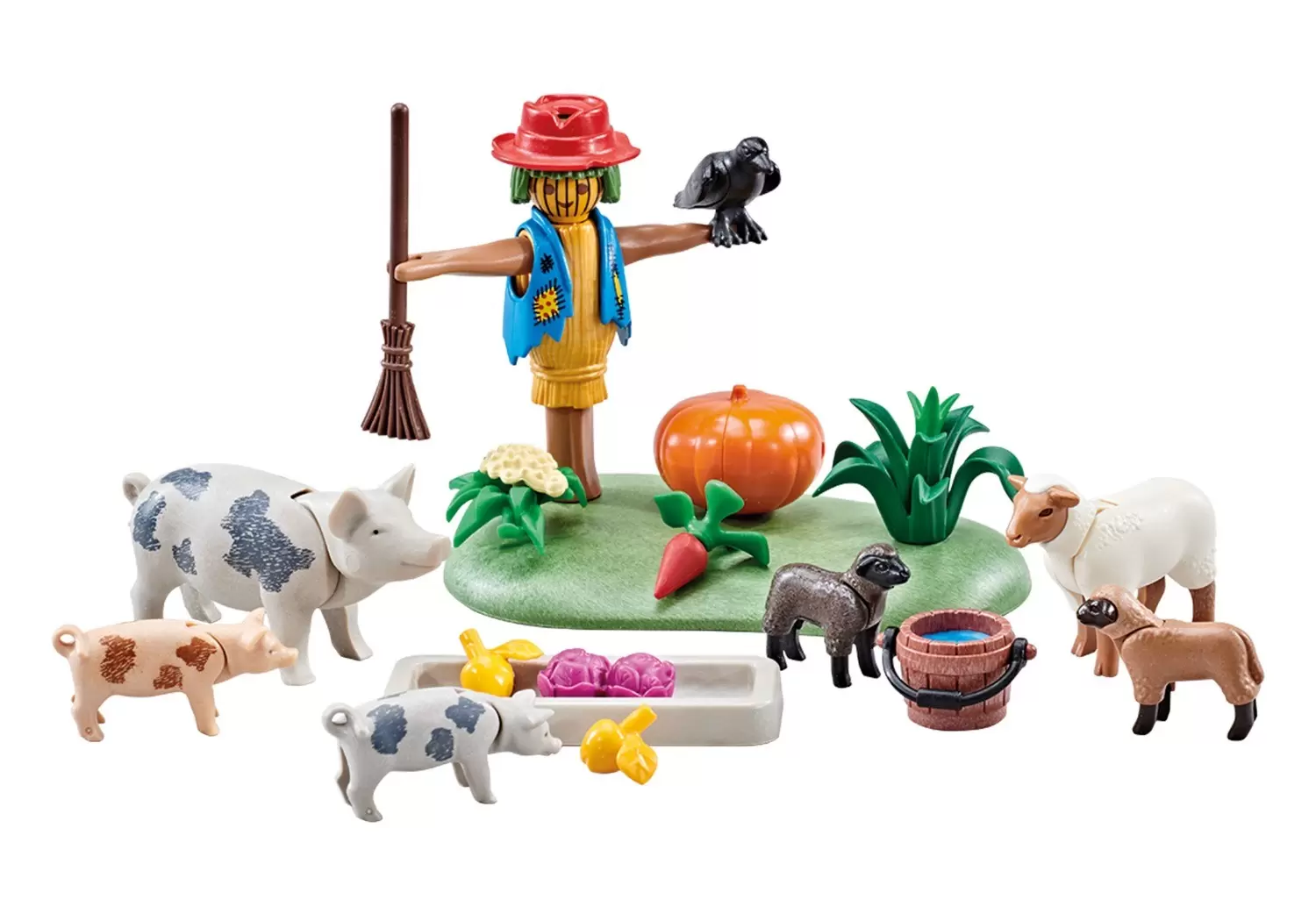 Playmobil Fermiers - Animaux de la ferme et épouvantail