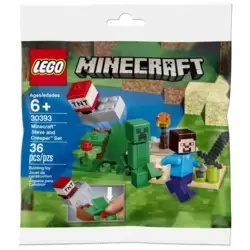 Minecraft Steve and Creeper Set (Polybag)