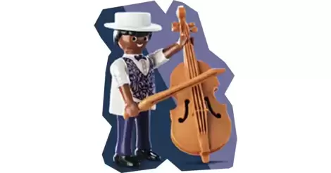 1 Playmobil Figures series 16 Boys 70159  Black Musician with Jazz Cello 