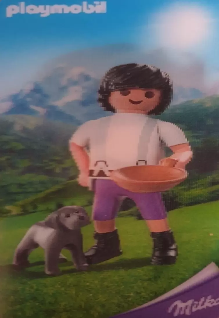 Cartes Playmobil Holographique MILKA - Garçon avec le chien