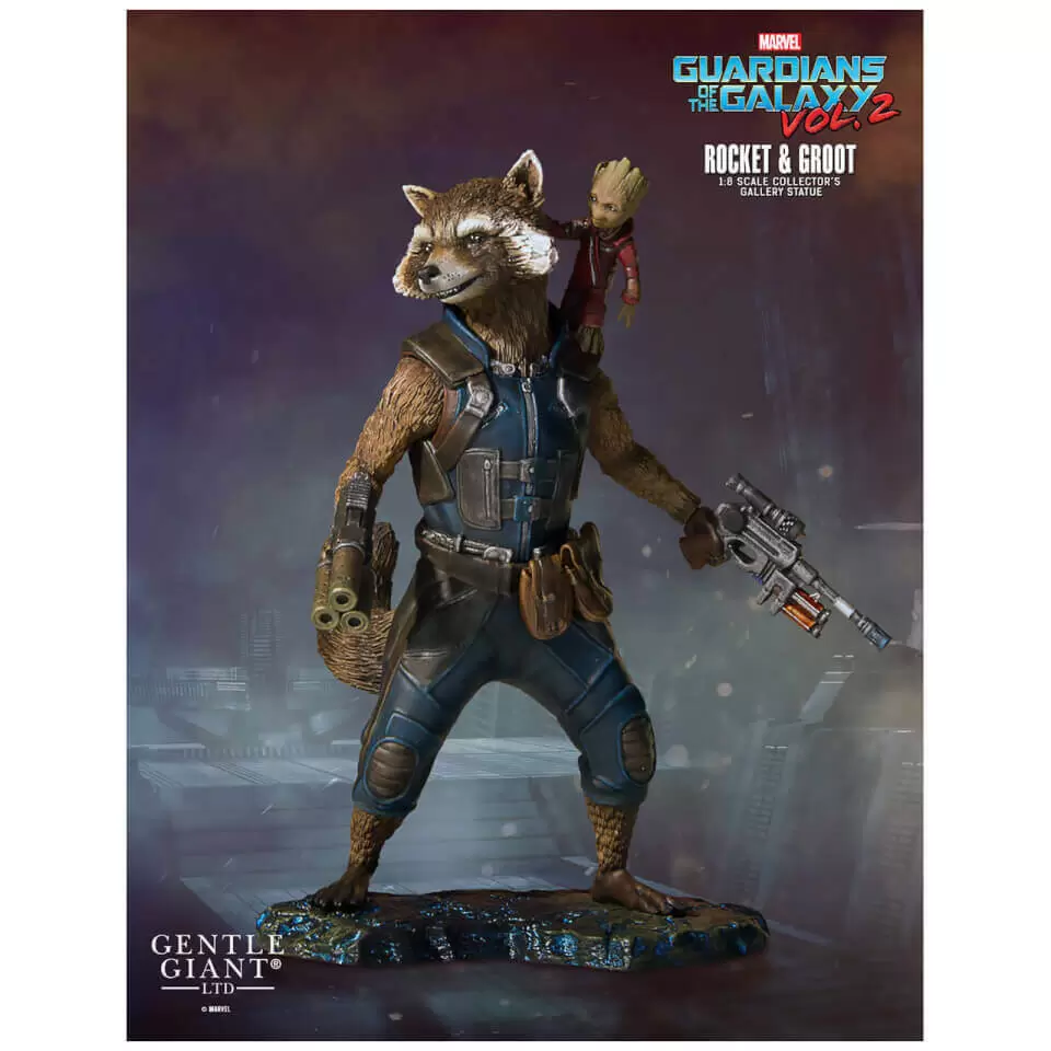 Gentle Giant Statues - Guardians of the Galaxy 2 - Rocket & Groot  - Collectors Gallery Statue
