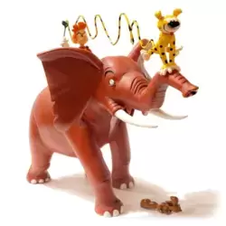 Spirou et le Marsupilami chevauchant l'éléphant avec Spip