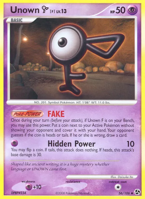 Unown F - Great Encounters Pokémon card 56/106