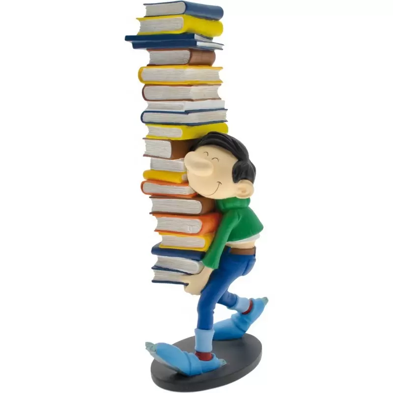 Gaston Lagaffe - Gston portant une pile de livres