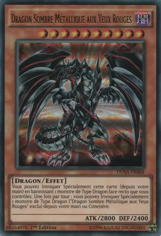 La Saga Des Duellistes DUSA - Dragon Sombre Métallique aux Yeux Rouges
