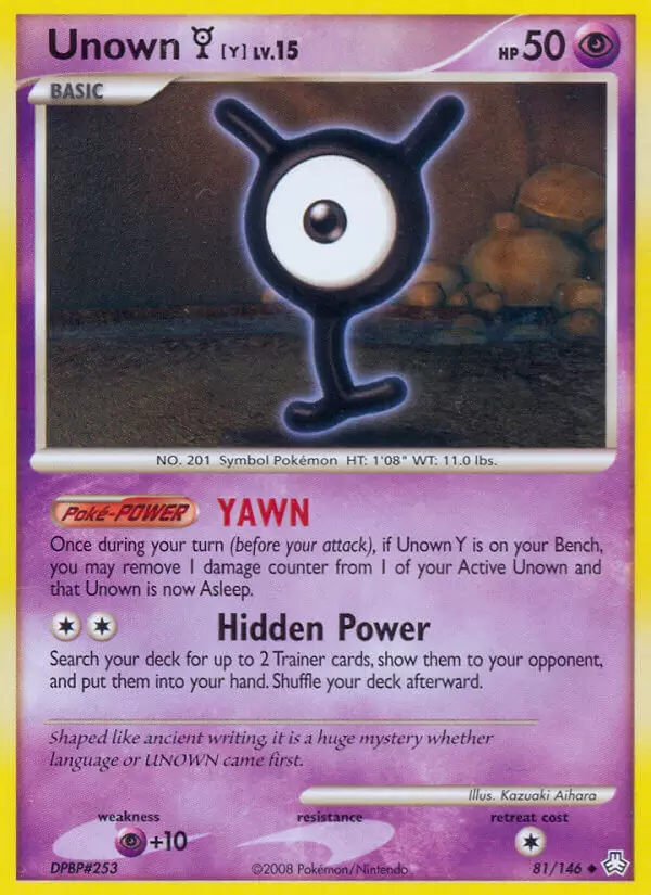 Pokemon Unown Reverse Foil Heart Gold & Soul Silver Undaunte