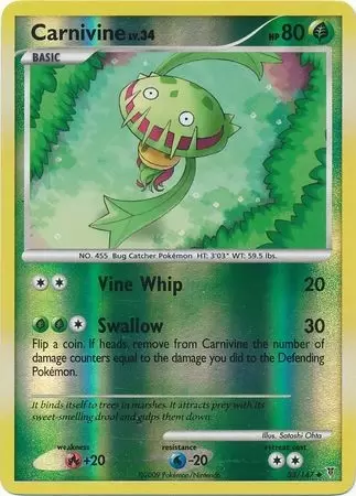 Carnivine Reverse Platinum Supremes Victors Pokemon Card 53 147