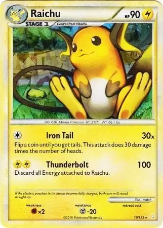HeartGold & SoulSilver - Raichu Holo Cracked Ice