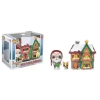 Peppermint Lane - Santa Claus & Nutmeg with House