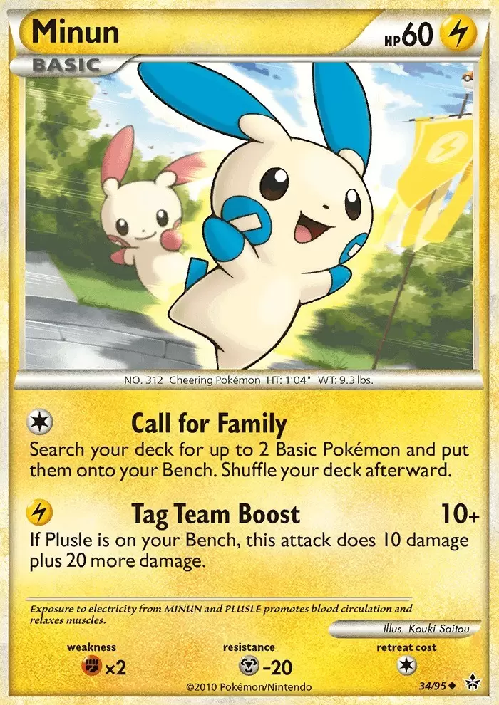 Minun Unleashed Pokemon Card 34 95