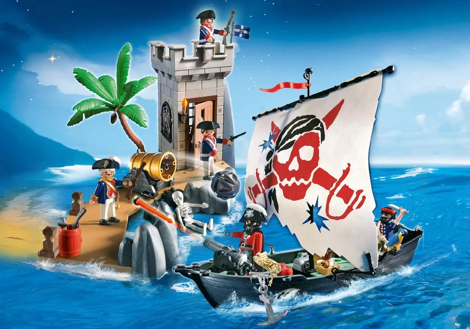 Playmobil Pirates - La chaloupe des pirates et la tour de guet