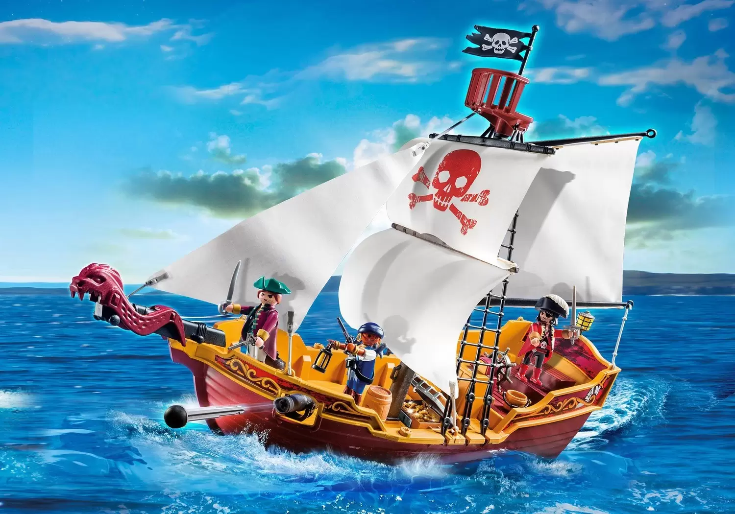 Playmobil Pirates - Bateau Pirate au crâne Rouge