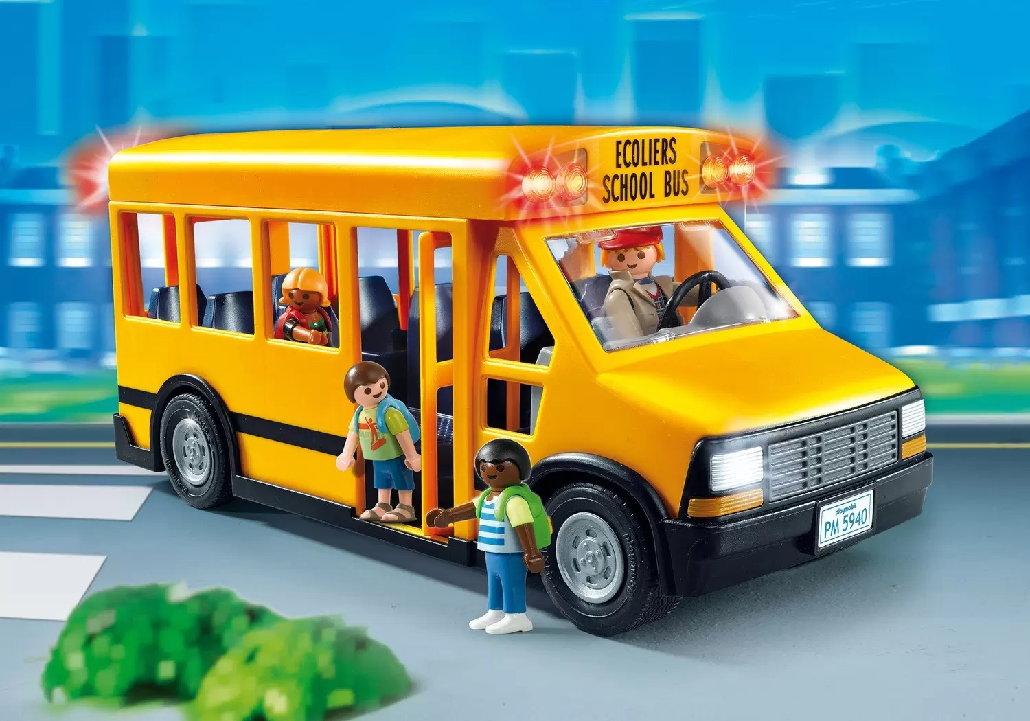 Playmobil dans la ville - Bus scolaire jaune