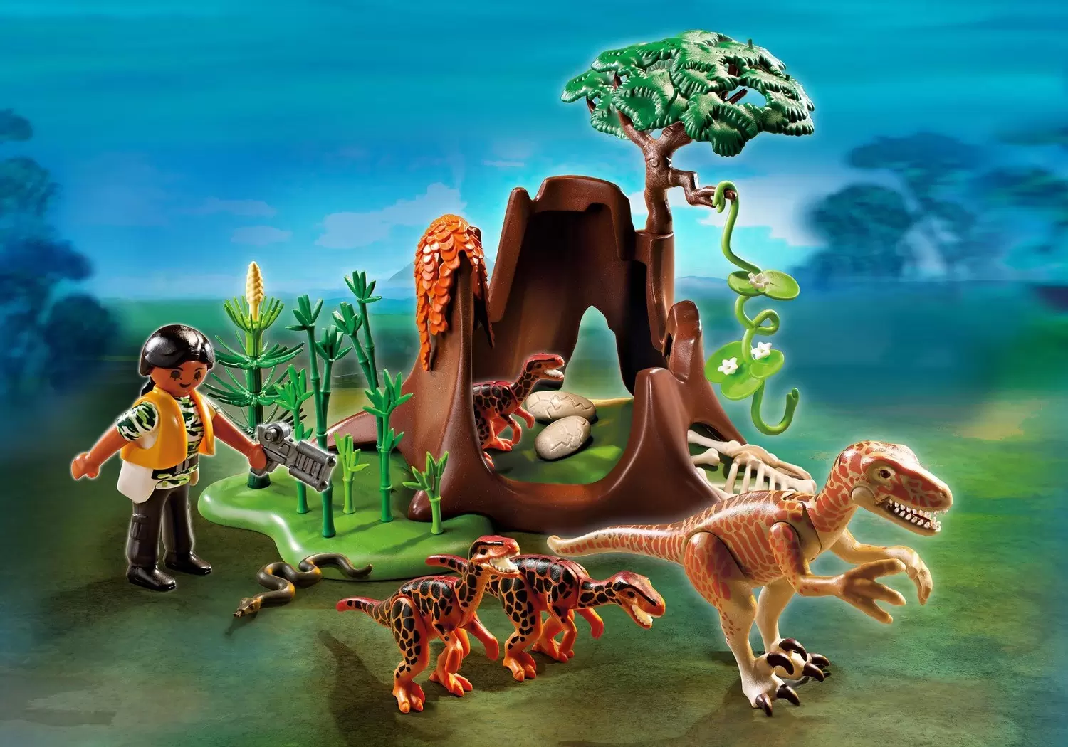 Deinonychus et Vélociraptors - Playmobil Dinosaures 5233