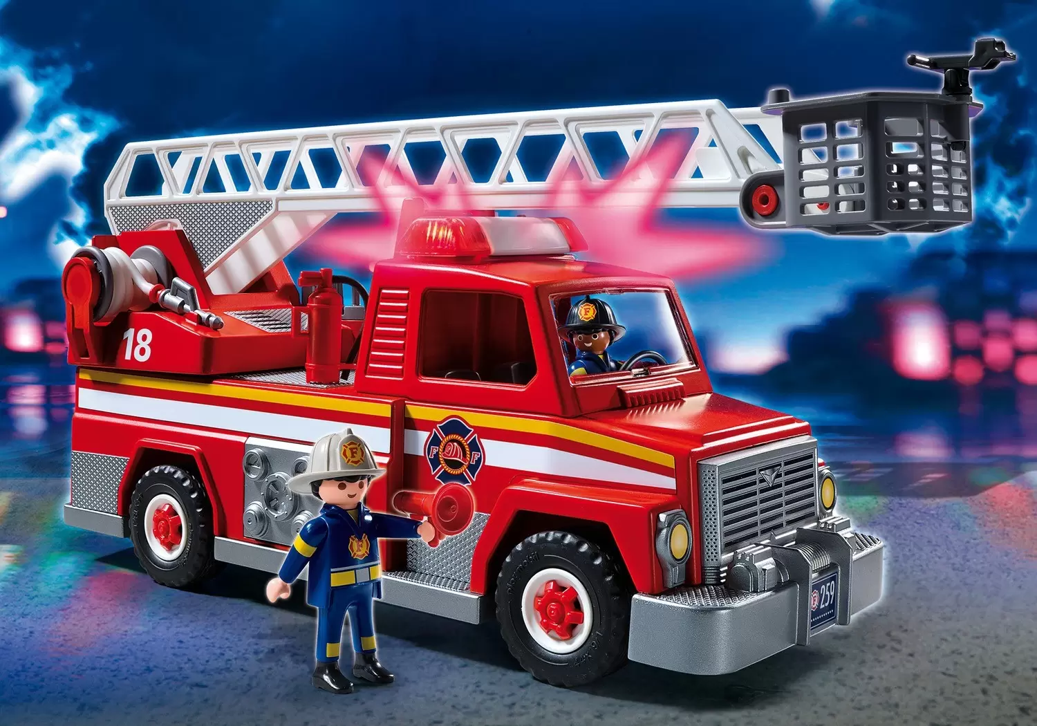 Playmobil Pompier - Camion de Pompiers avec échelle