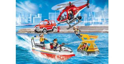 playmobil city action fire rescue mission set