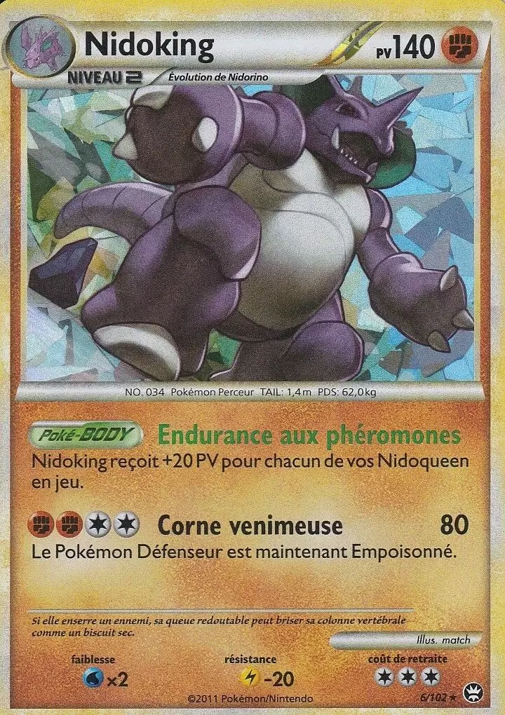 Pokémon Série HS-Triomphe - Nidoking holographique Mosaïque
