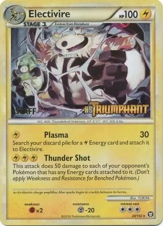 Triumphant - Electivire Holo Logo Prerelease Staff