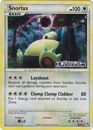 Call of Legends - Snorlax Prerelease Promo Staff