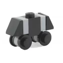 Mouse Droid - Black / Dark Bluish Gray, Open Studs Wheels
