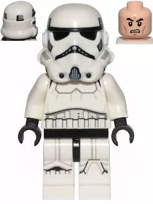Minifigurines LEGO Star Wars - Stormtrooper (Dual Molded Helmet, Gray Squares on Back, Grimacing)
