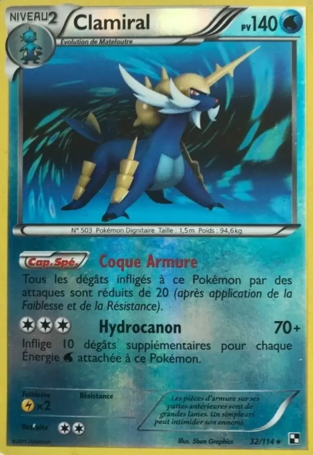 Pokémon Série Noir et Blanc - Clamiral reverse