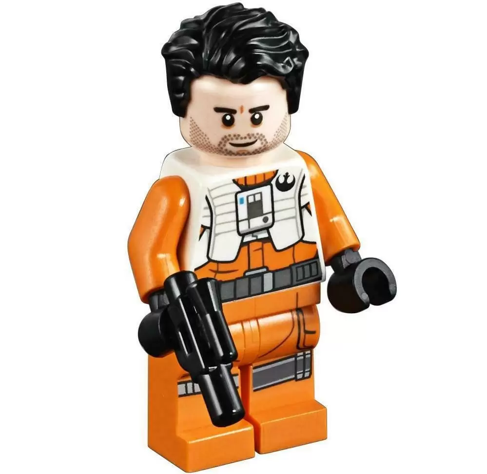 Poe Dameron (Pilot Jumpsuit without Belts and Pipe, Hair) - LEGO Star Wars  Minifigs SW1019