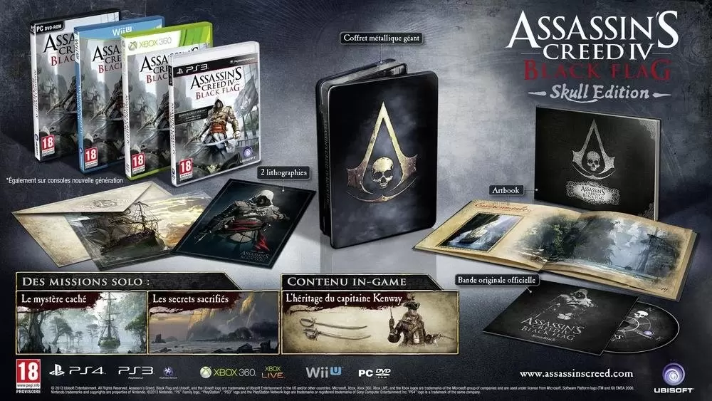 Jeux PS4 - Assassin\'s Creed 4 Black Flag  - Skull Edition