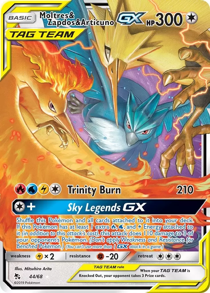 Moltres & Zapdos & Articuno GX (69/68) [Sun & Moon: Hidden Fates]