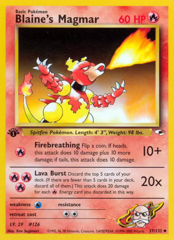 Gym Heroes - Blaine\'s Magmar 1st Edition