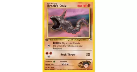 Casi Nuevo Brock's Onix 69/132 Gym Heroes Pokémon 1st Edición Tarjeta 