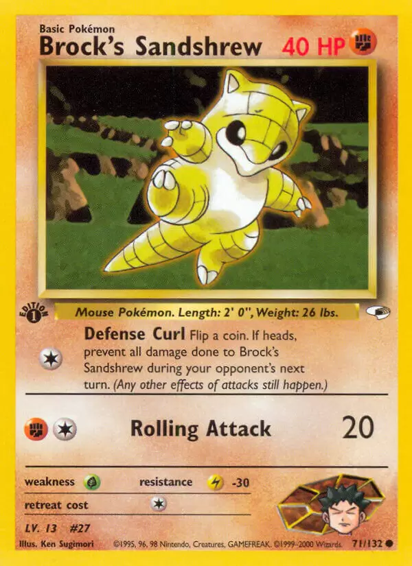 Gym Heroes - Brock\'s Sandshrew 1st Edition