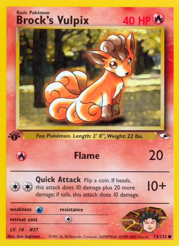 Gym Heroes - Brock\'s Vulpix 1st Edition