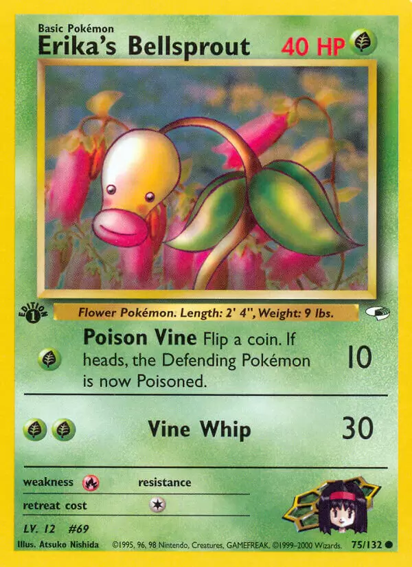 Gym Heroes - Erika\'s Bellsprout 1st Edition
