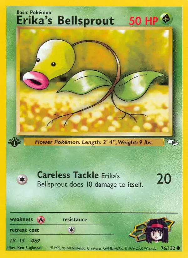 Gym Heroes - Erika\'s Bellsprout 1st Edition