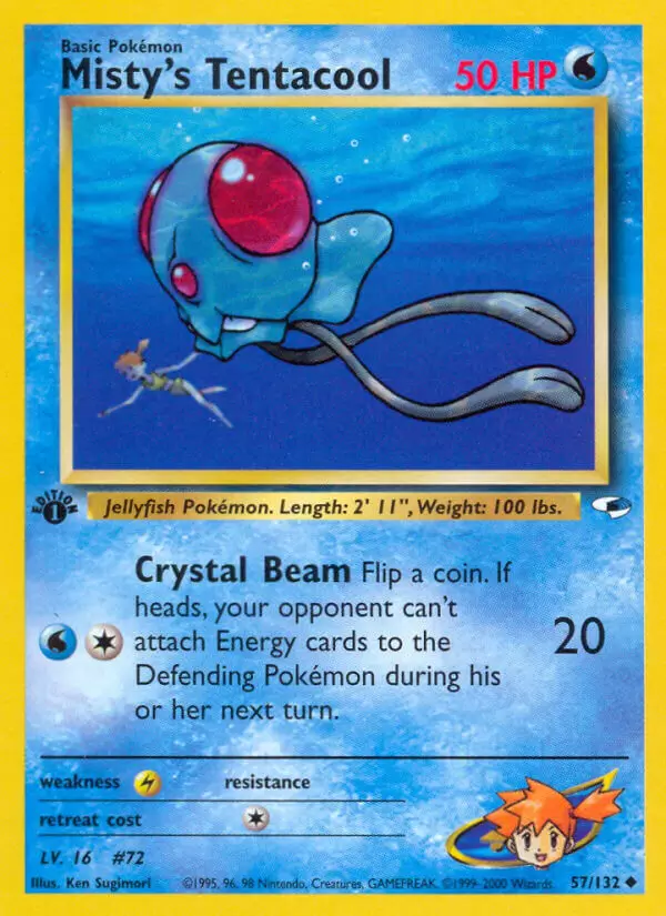 Gym Heroes - Misty\'s Tentacool 1st Edition