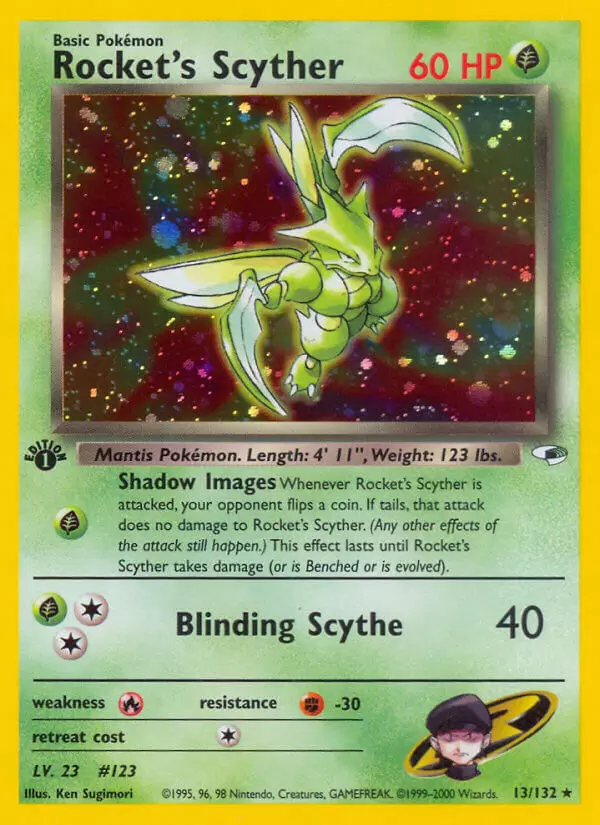 Gym Heroes - Rocket\'s Scyther Holo 1st Edition