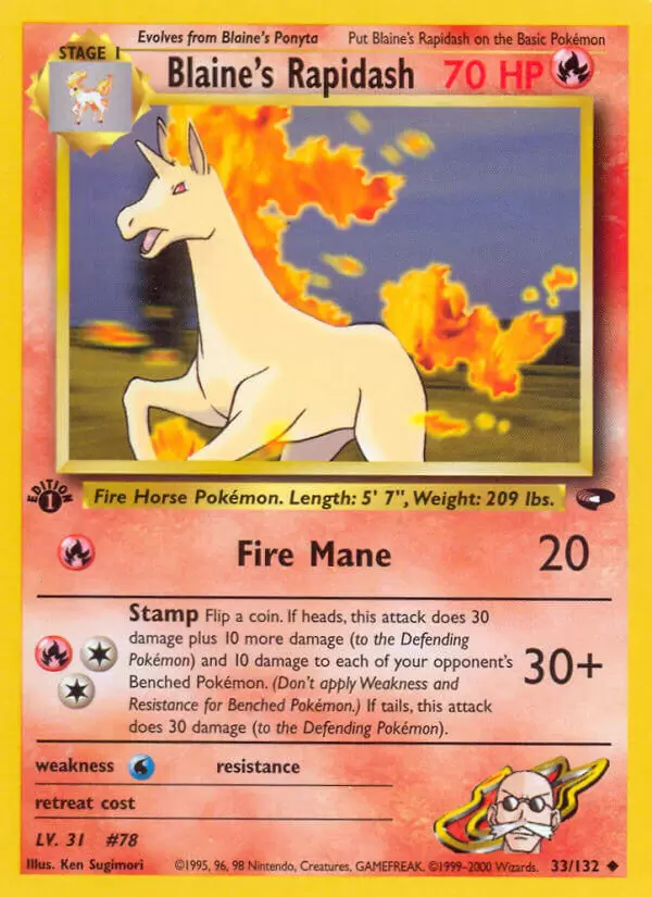 Gym Challenge - Blaine\'s Rapidash 1st Edition