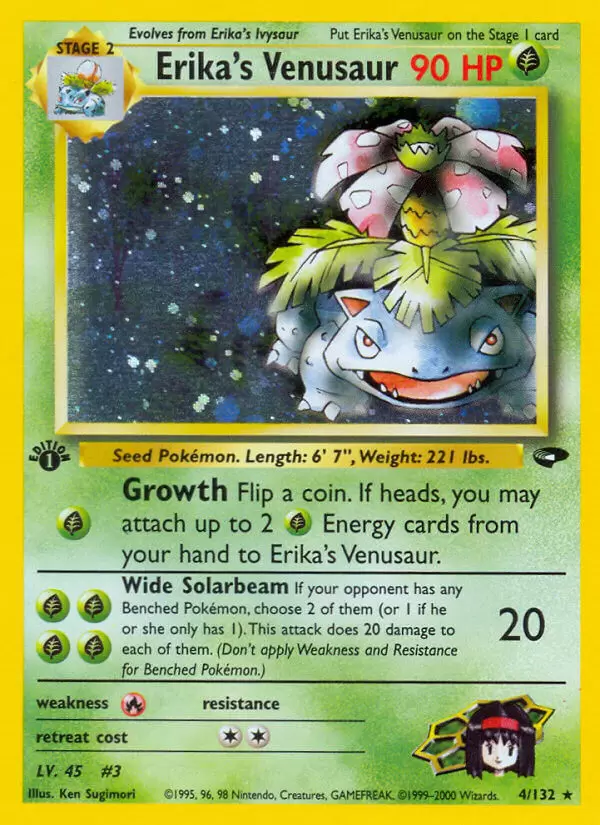 Gym Challenge - Erika\'s Venusaur Holo 1st Edition
