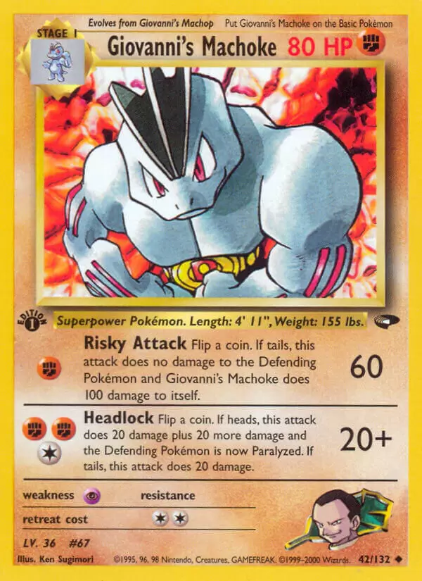 Gym Challenge - Giovanni\'s Machoke 1st Edition