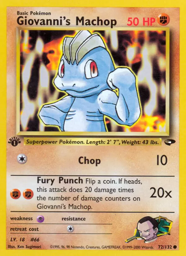Gym Challenge - Giovanni\'s Machop 1st Edition