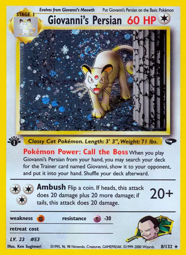Gym Challenge - Giovanni\'s Persian Holo 1st Edition