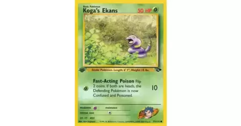 Koga's Ekans 77/132 NM Pokemon Card Gym Challenge 1st Edition Common 2000 WOTC