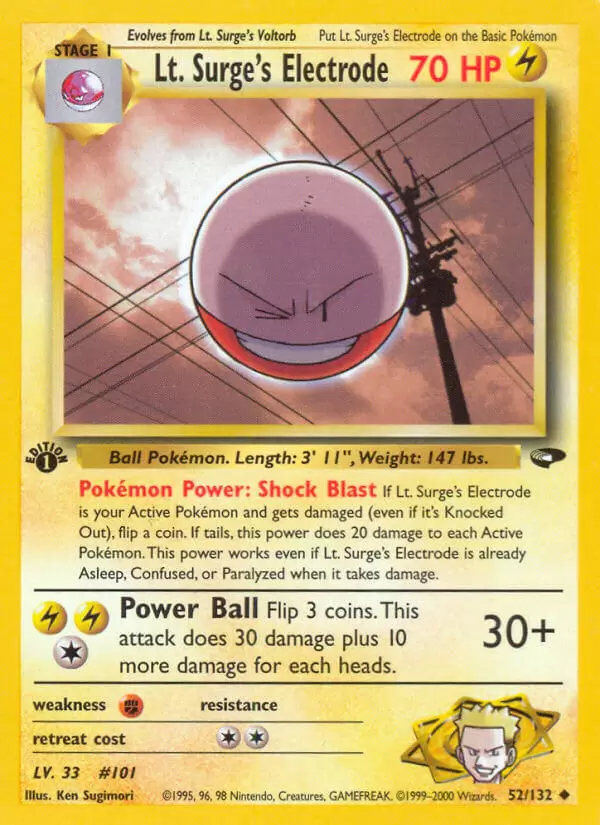 Gym Challenge - Lt. Surge\'s Electrode 1st Edition
